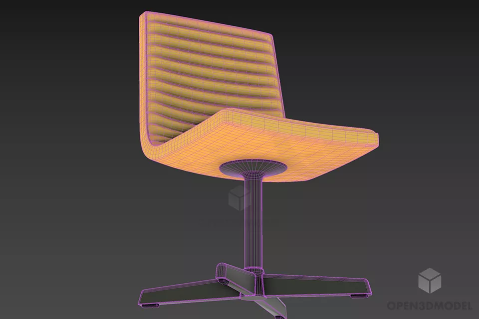 Salon Waiting Single Chair 3d model 2