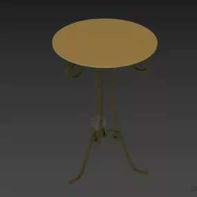 Round Table Curved Iron Stand 3d model