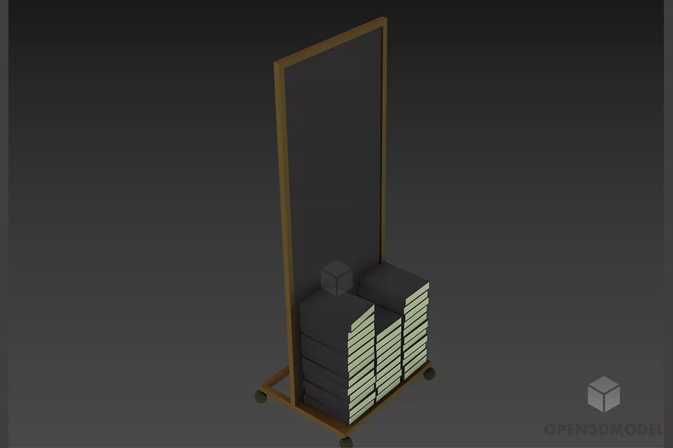 Old Books Stack 3d model