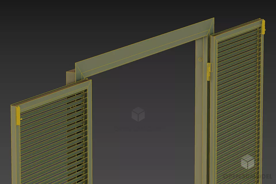 Window Frame Louver Style 3d model 2