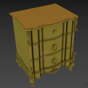 Boutique Nightstand Antonelly, Three Drawers Nightstand 3d model
