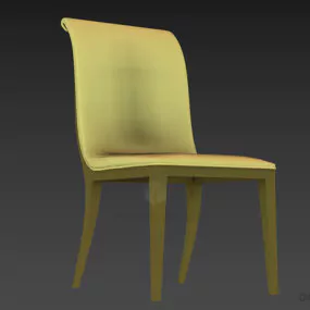 Restaurant Chair Oak Frame 3d model