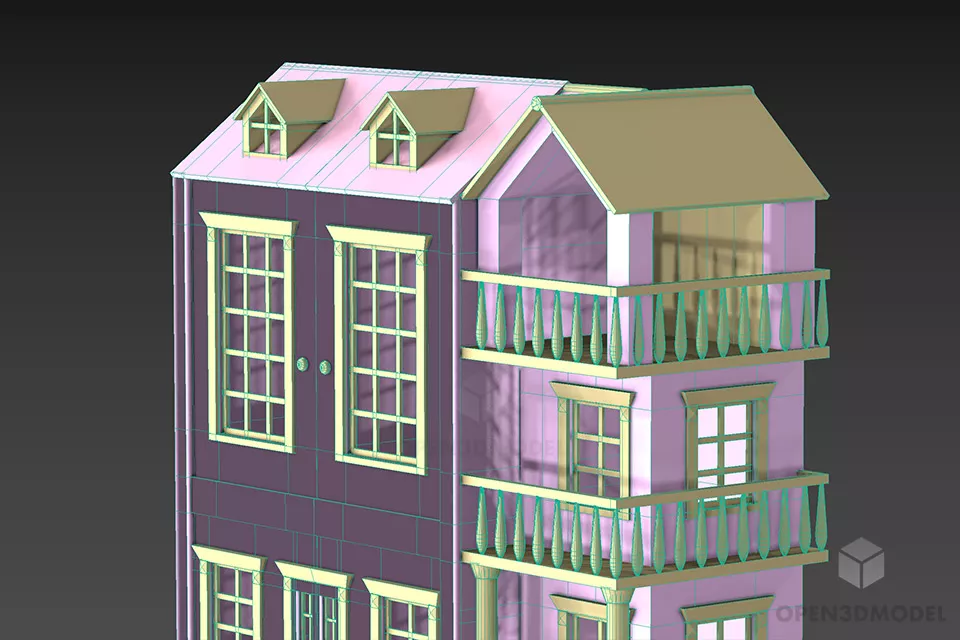 Small Toy House Building 3d model 2