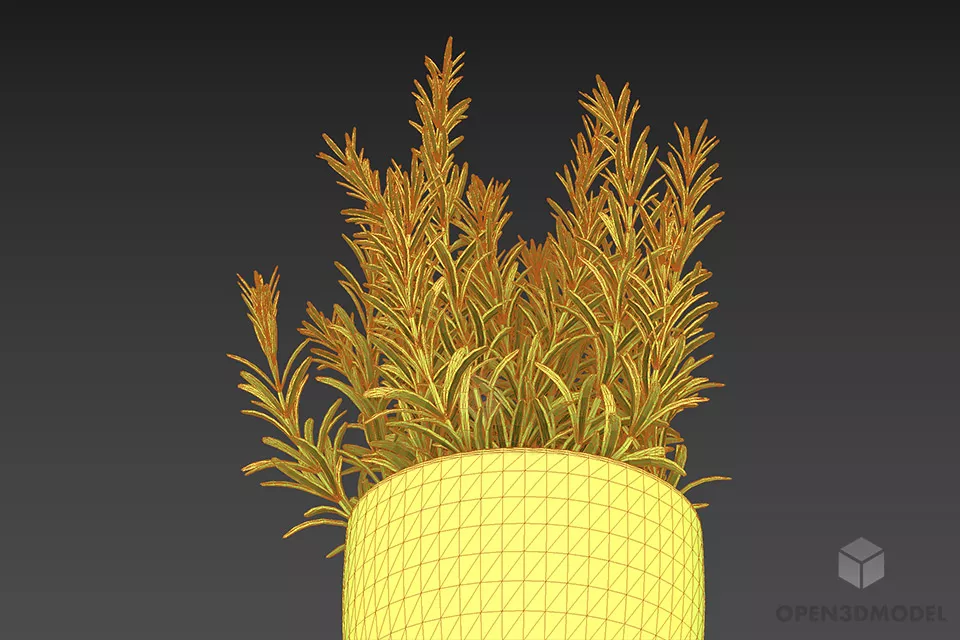 Plastic Potted Plant 3d model 2