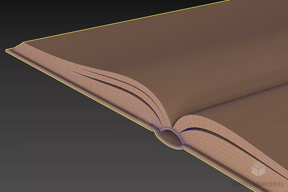 Lowpoly Book Open 3d model 2