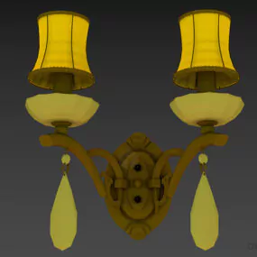 Sconce Lamp Crystal Shade 3d model