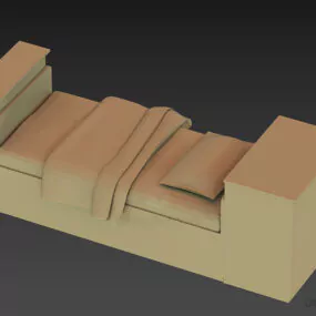 Single Bed For Child, Kid Bedroom 3d model