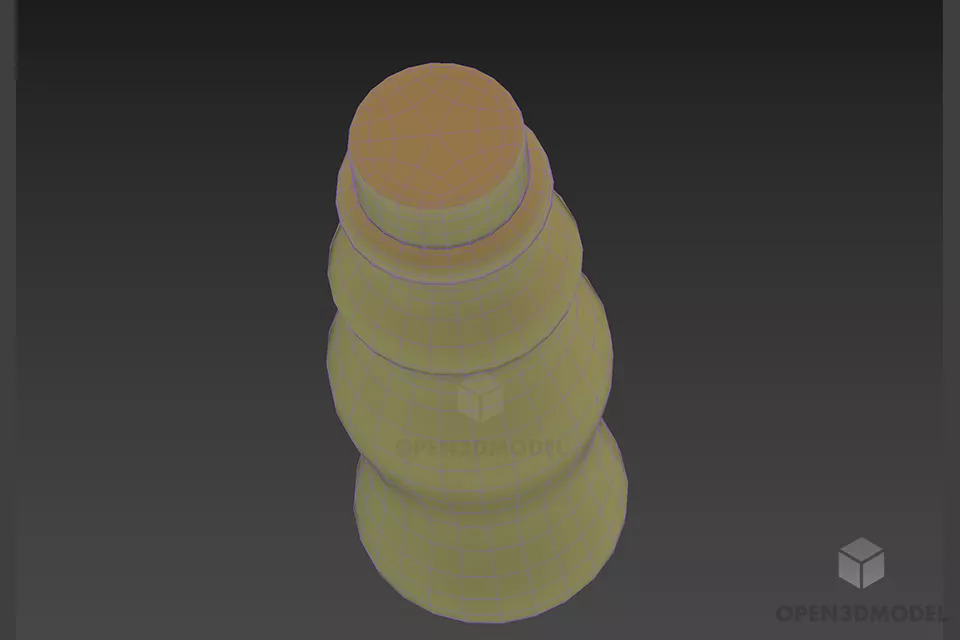 Pink Milk Bottle For Kids 3d model 2