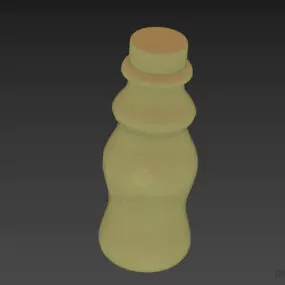 Pink Milk Bottle For Kids 3d model