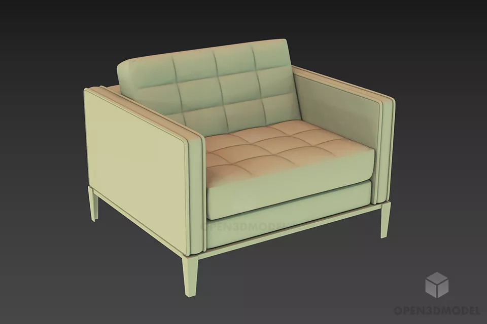 Comfortable Cube Armchair 3d model