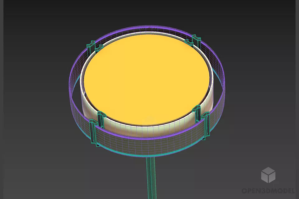 Golden Ring Floor Lamp 3d model 2