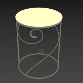 Round Glass Stool Table 3d model