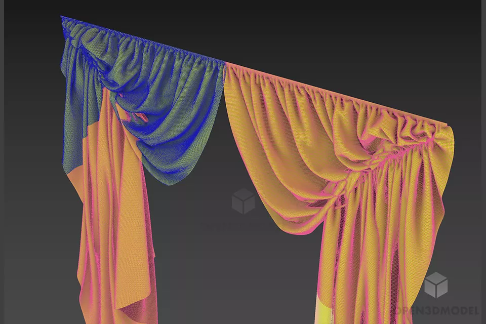 Medieval Curtain 3d model 2
