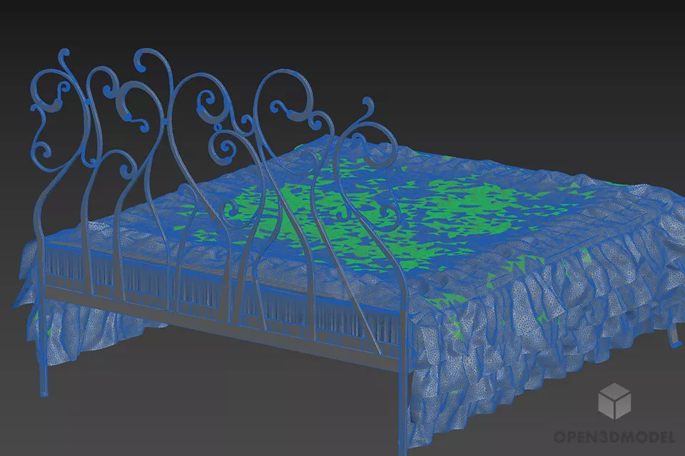 Wrought Iron Bed Klim 3d model 2