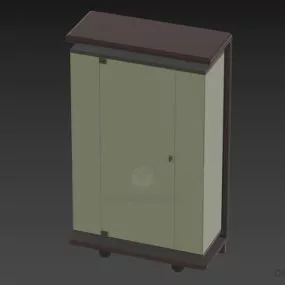 Side Glass Cabinet With Wooden Frame 3d model