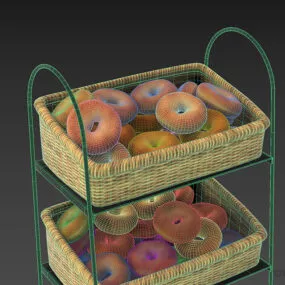 Bread Bakery Market Rack 3d model