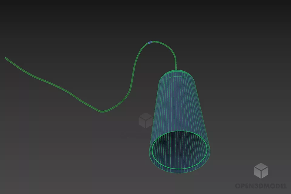 Transparent Cylinder Shade Table Lamp 3d model 2