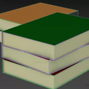 Stack Of Books With Cover 3d model