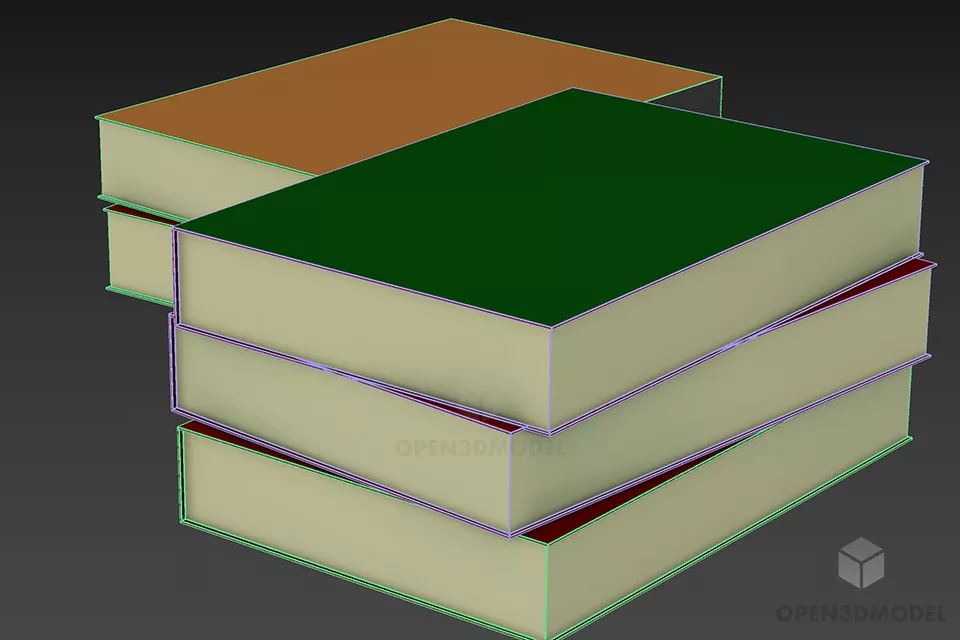Stack Of Books With Cover Free 3d Model - .3ds, .Gsm - Open3dModel
