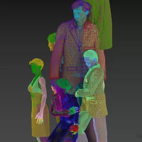 Bronze Statue Group Of Human Character 3d model