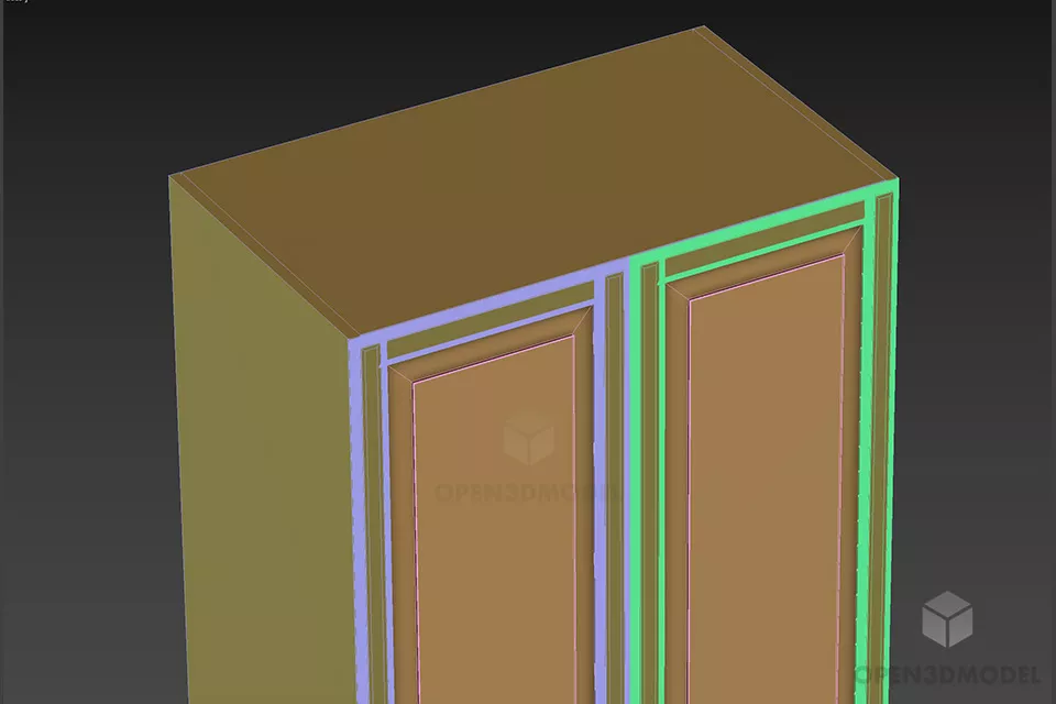 Clothes Wardrobe With Shelf 3d model