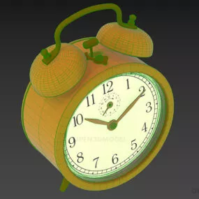 Classic Alarm Clock, Iron Case Clock 3d model