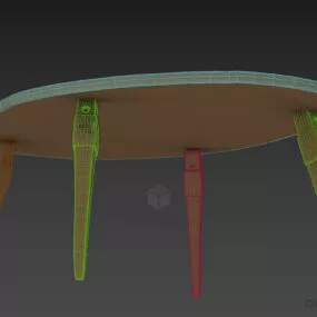 Wooden Oval Table Zula 3d model