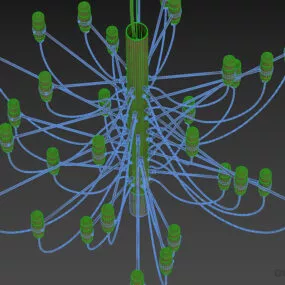 Modern Wire Chandelier Lamp Flosi 3d model