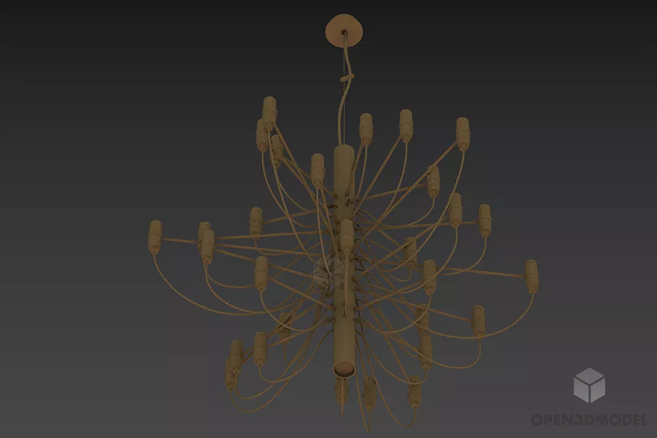 Pendant Lamp Luster Ideal, Three Shades 3d model