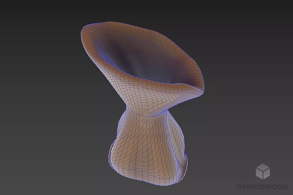 Transparent Glass Vase, Art Shape 3d model 2