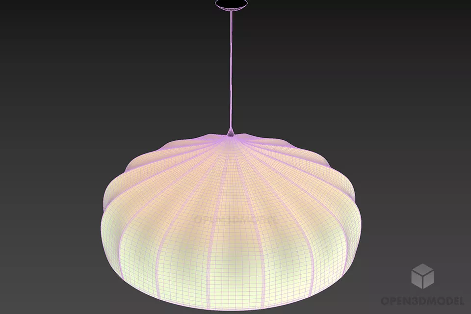 Pendant Lamp Umbrella Shade 3d model 2