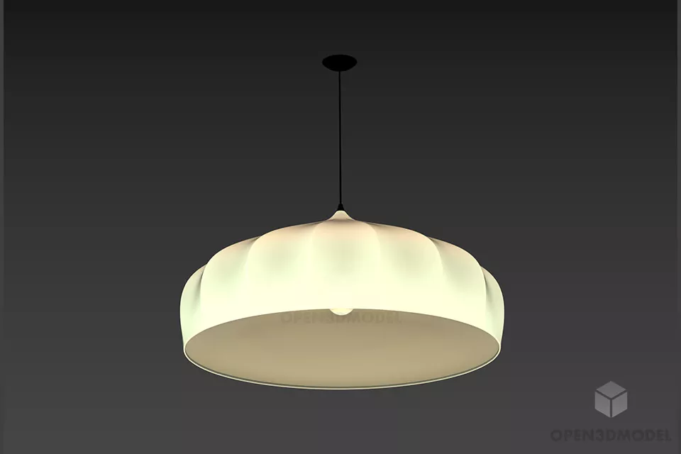 Iron Table Lamp With Glass Bulb 3d model