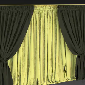 Interior Curtain With Top Rail 3d model