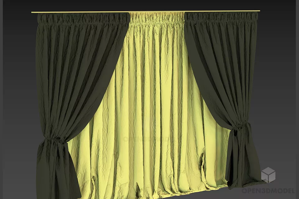 Two Curtain For Window 3d model