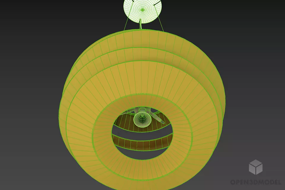 Modern Lantern Pendant Lamp 3d model 2