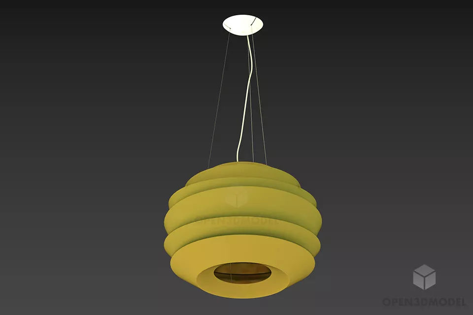 Retro Hotel Table Lamp, Bronze Stand Carved Style 3d model