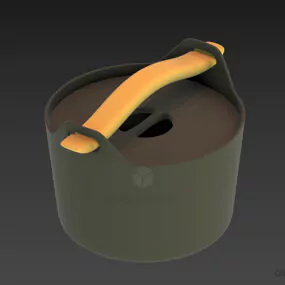 Bucket With Handle Kitchen Accessories 3d model
