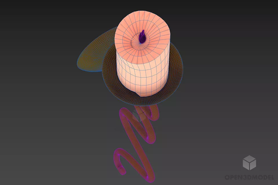 Candlestick Brass Sconce Lamp 3d model 2