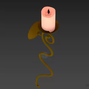 Candlestick Brass Sconce Lamp 3d model
