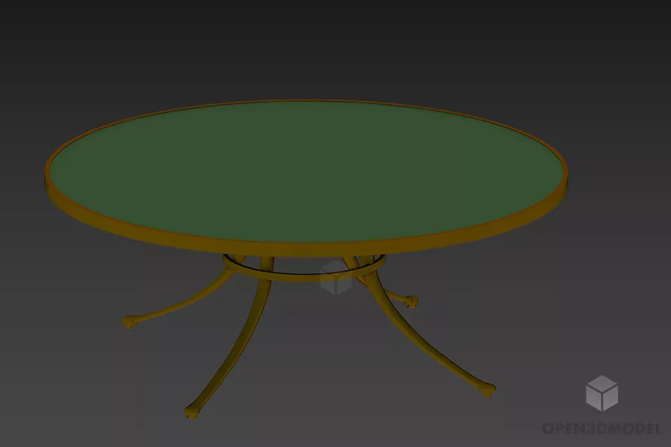 Round Table Coffee Dialma With Curved Lag 3d model