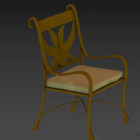 Coffee Armchair, Iron Frame Chair 3d model