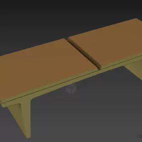 Outdoor Park Bench, Seat Without Back 3d model