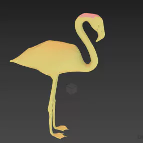 Flamingo Statue Decoration 3d model