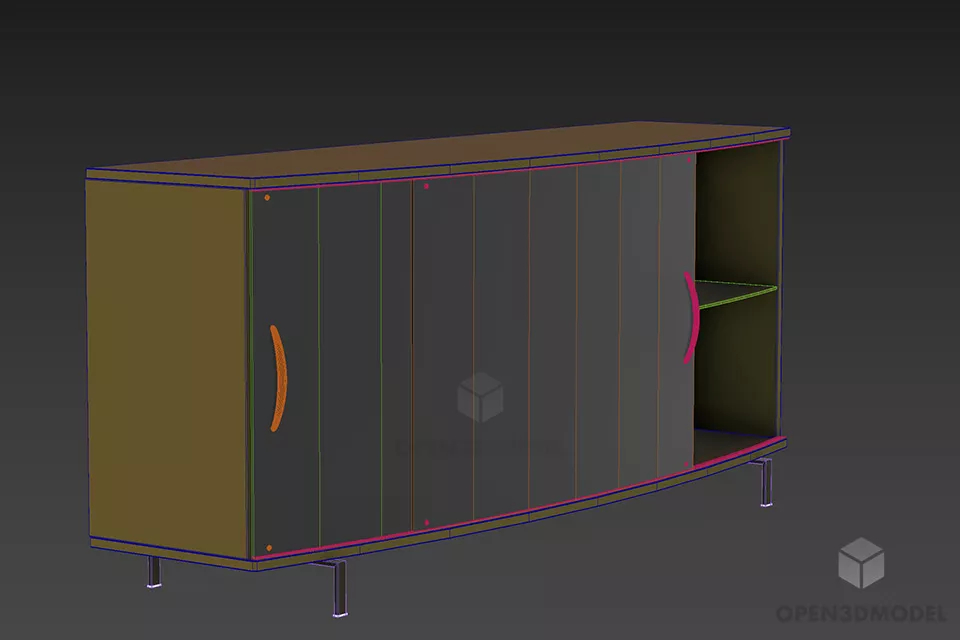 Locker Isolar, Curved Face Cabinet 3d model 2