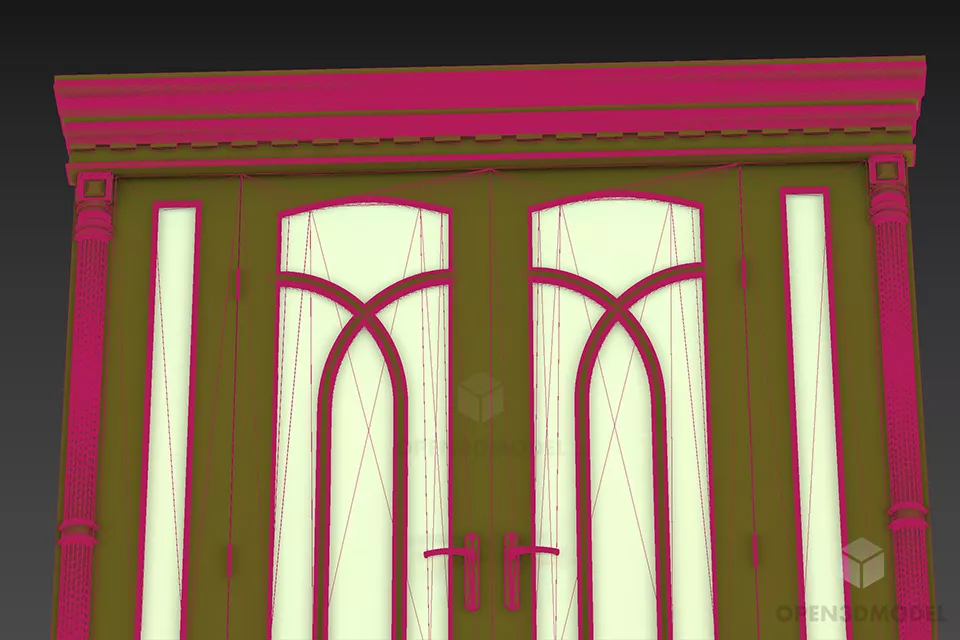 Boutique Door, European Door Style 3d model 2