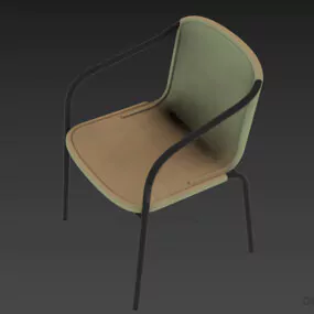 Coffee Armchair With Iron Frame 3d model