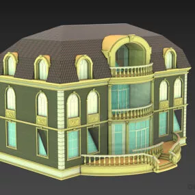 French Boutique Maison Villa 3d model
