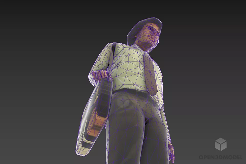 Man In Semi Walking Character 3d model 2