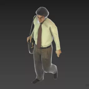 Man In Semi Walking Character 3d model