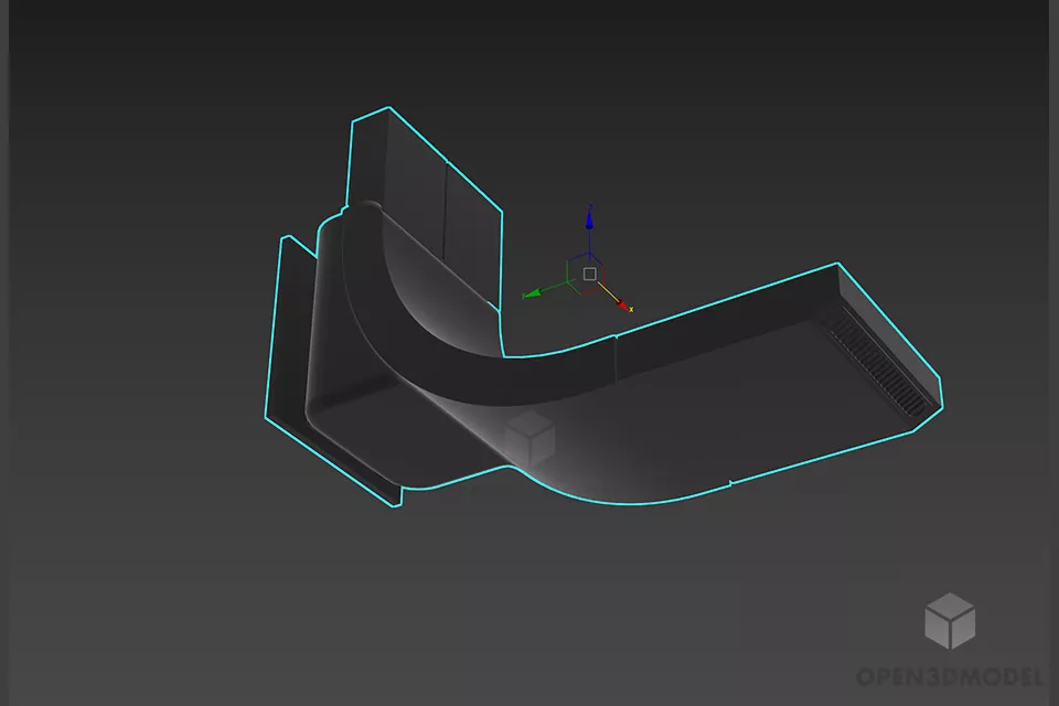 Curved Faucet, Stainless Steel Faucet Wall Mounted 3d model